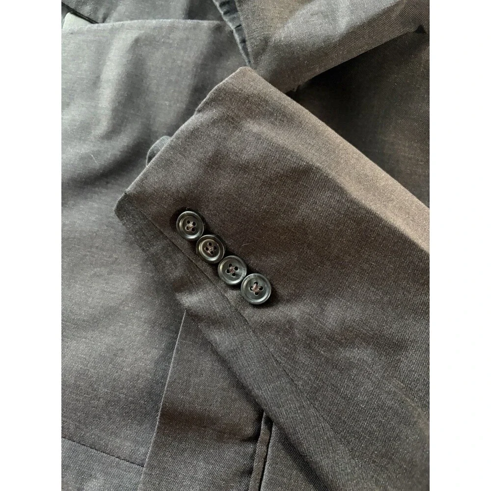 Brooks Brothers Suit Mens 46 R Charcoal Gray Wool 1818